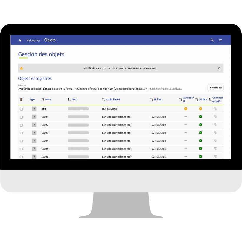 Interface lan managé